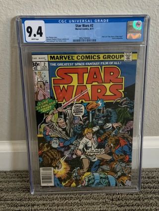 Star Wars 2 Marvel 1977 Cgc 9.  4 Nm White Pages Comic