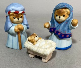 Lucy & Me Christmas Bear 1986 Lucy Rigg Enesco Nativity Mary Joseph Jesus