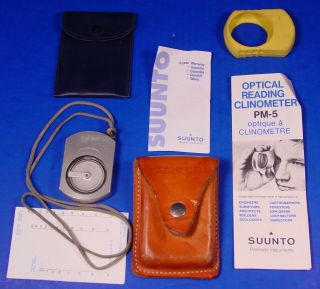 Suunto Pm - 5/360 Pc Clinometer With Instructions,  Lather Case And Other Cases
