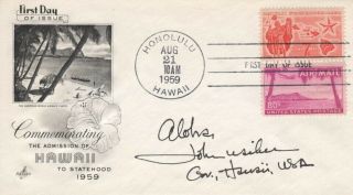 C55 7c Hawaii - John Waihee,  Governor Autograph