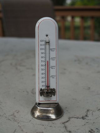 Antique Vintage Desk Thermometer Amer Therm St Louis Metal