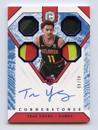 Trae Young 2018 Panini Cornerstones Rookie Rpa Auto Autograph /49 155