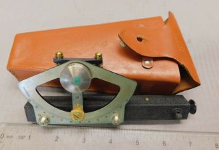 Dietzgen Abney / Hand Level / Grade Finder W/ Protractor & Leather Case