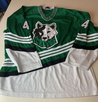 ICE DOGS Hockey Jersey XL Koronis Sports Apparel Inc.  USA Made Vintage Green 4 2