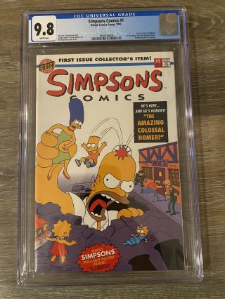 Simpsons Comics 1 - Cgc 9.  8 - Poster - Bongo Comic - Premiere Issue