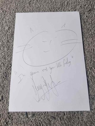 Signed Danny John - Jules Doodle Charity The Cat Red Dwarf Death Paradise