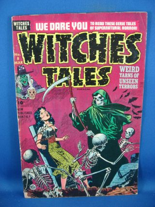Witches Tales 8 Vg,  Bondage Skull Cover Eye Injury Lee Elias 1952 The Scarce One