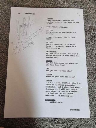 Signed Danny John - Jules Red Dwarf Script Page Charity Back In The Red
