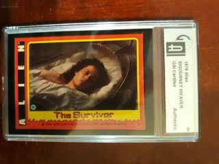 1979 Sigourney Weaver Autograph Card 84,  Certified Authentic,  Alien Movie