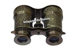 Antique Polished Brass Opera Glasses Binocular Nautical Maritime Telescope Pocke