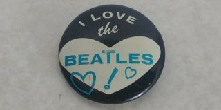 Vintage 1964 Beatles I Love The Beatles 7/8 " Pinback Htf Blue Lettering L3