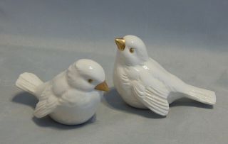 Goebel W Germany Ivory And Gold Bird Figurines Cv 72 And Cv 74