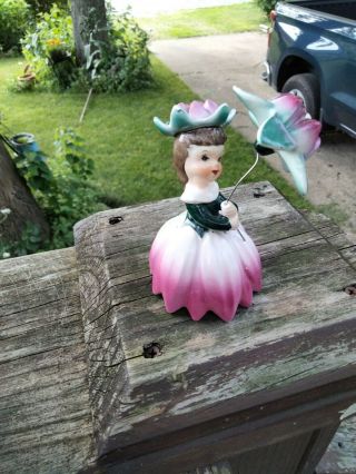 Mid Century 1956 Napco Flower Of The Month Girl Figurine A1949