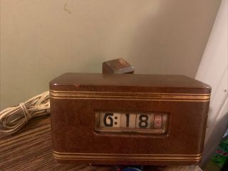 Pennwood Numechron Tymeter Clock Wooden Vintage Electric Art Deco - Not