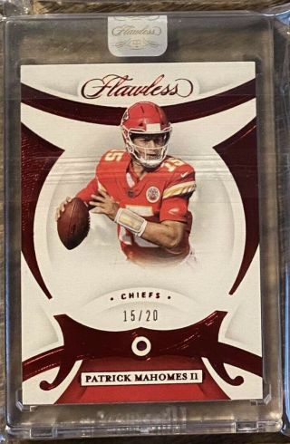 2020 Flawless Football Patrick Mahomes Ruby 15/20 Chiefs Ssp Jersey Number Rare