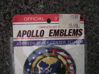 vintage kennedy space center 12 nasa apollo crew patch emblem in packet twa tour 2