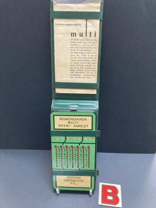 Vintage Duplex Regnemaskinen Case Addition Subtraction Multi Slider Calculator B