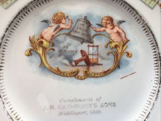 1910 Calendar Plate J.  N.  Rathburn’s Middleport Ohio Cherubs