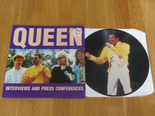 Queen Interviews And Press Conferences Picture Disc W/cover Limited Edition Ex