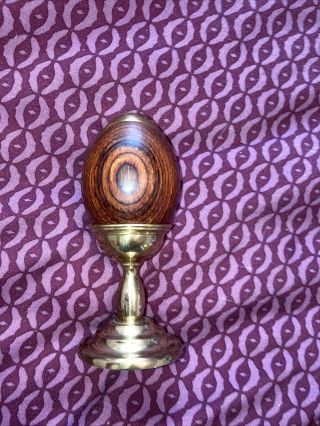 Vintage Van Cort Usa Egg - Shaped Wood Kaleidoscope With Brass Stand Jb