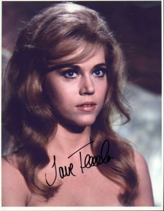 Portrait Actress Jane Fonda Autographed Hand Signed