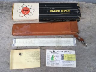 Vintage Pickett Model N803 - T Slide Rule W/ Leather Case Box Paperwork