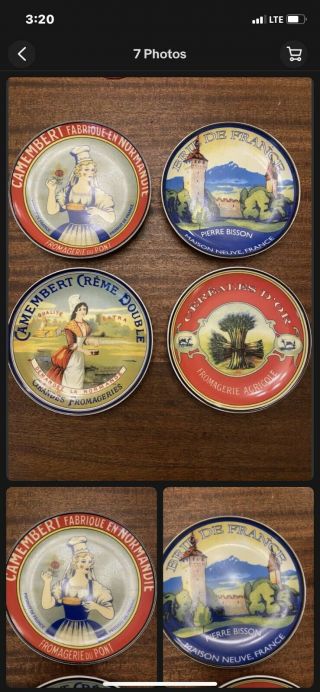 4 Brie De France 6 1/2 " Cheese Plates 2004 Boston Warehouse Trading Corp.