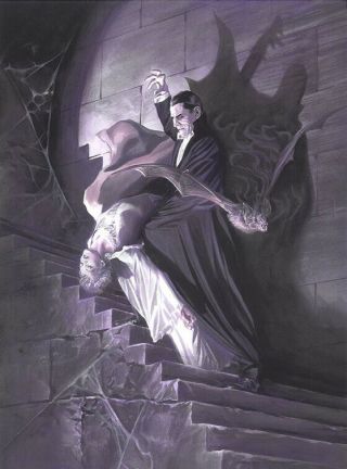 Color Alex Ross Signed Universal Monster Sideshow Art Print Dracula Bela Lugosi
