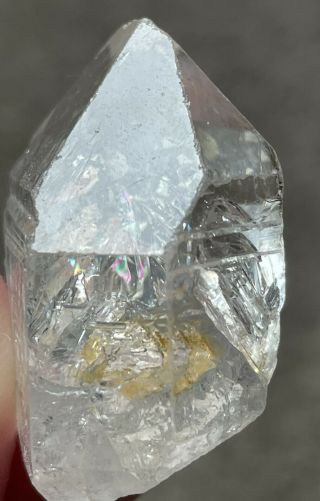 Diamond Quartz Crystal With Enhydro Record Keeper