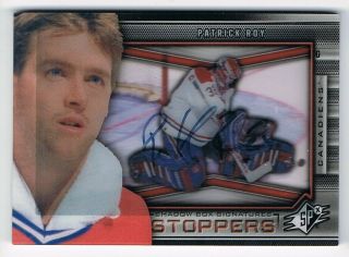 2011 - 12 Spx Shadowbox Shadow Box Stoppers Autograph Sbs - 10 Patrick Roy Sp