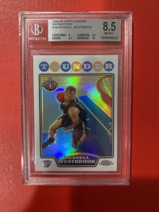 08 - 09 Russell Westbrook Topps Chrome Refractor Rookie Bgs 8.  5 Great Subgrades