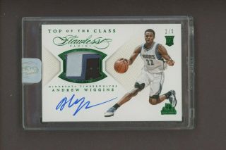 2014 - 15 Flawless Emerald Top Of The Class Andrew Wiggins Rc Patch Auto 2/5