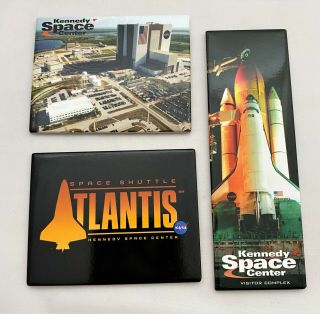 Bnwt 3 Collectable Nasa Kennedy Space Centre Florida Fridge Magnets Atlantis