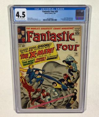 Fantastic Four 28 Cgc 4.  5 Key (early X - Men Appearance) 1964 Marvel Comics