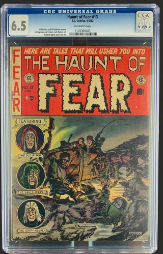 Haunt Of Fear 13 Cgc 6.  5 Ec Comics 1952 Golden Age Horror Scifi & Crime Ghastly