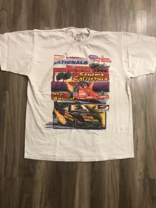 Vintage 90s Nhra Winston Drag Racing Tshirt Size Xl