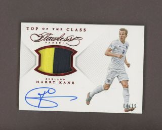 2015 - 16 Panini Flawless Soccer Harry Kane Top Of The Class Patch Auto /15