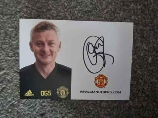 Signed Ole Gunnar Solsjkaer Manchester United Club Card Charity Treble