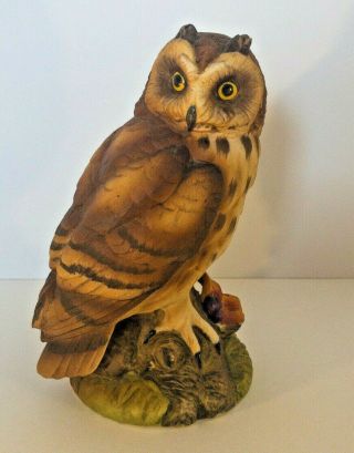 Short Eared Owl Porcelain Figurine Vintage 1986 Andrea By Sadek 5 1/4 " 7682