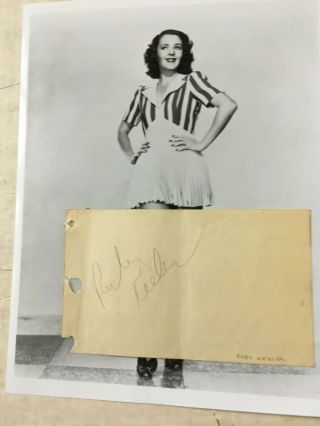 Ruby Keeler Pencil Signature From Autograph Book With 8x10 Photograph