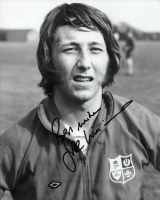 Rare Hand Signed B&w Photograph Of Wales,  British Lions Legend - Jpr Williams