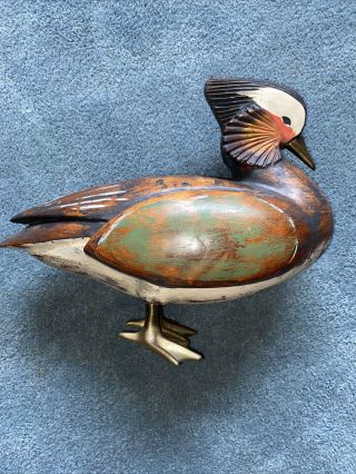 Vintage Sarreid Ltd Handcrafted In Italy Wood & Brass Feet & Bill Duck Rare
