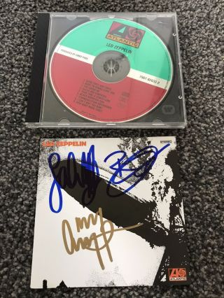 Hand Signed Led Zeppelin Cd By Robert Plant,  Jimmy Page & Jones