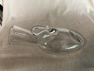 Vintage Glass Male Urinal Bottle,  Sculpted Handle,  11.  5 In