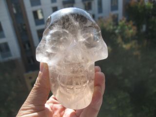 541g (1.  19lb) Natural Smokey Quartz Crystal Carved Skull Healing S065