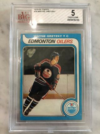 1979 - 1980 Topps Wayne Gretzky 18 Bvg 5 Rookie Rc The Great One