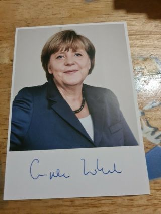 Angela Merkel Chancellor Germany Pre Print Signed