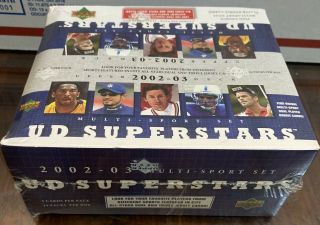 2002 - 03 Ud Superstars Factory 24 Pack Box Jordan Tiger Kobe Beckham,