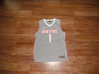 Ohio State Buckeyes 1 Nike Elite Gray Jersey Youth Medium Basketball College
