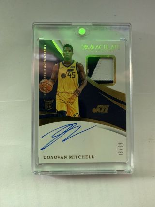 Donovan Mitchell 38/99 ￼panini Immaculate Basketball Patch Auto